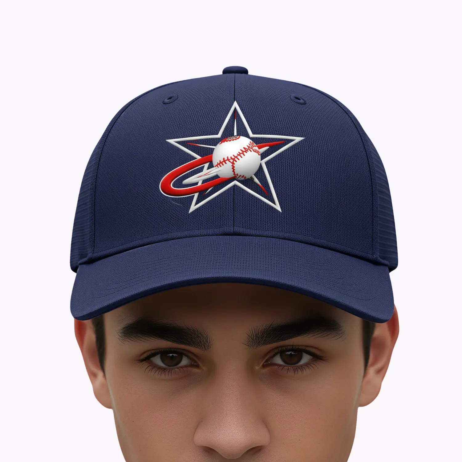 Custom Trucker Baseball Cap | Bee-Eye Lattice & Mesh - Model