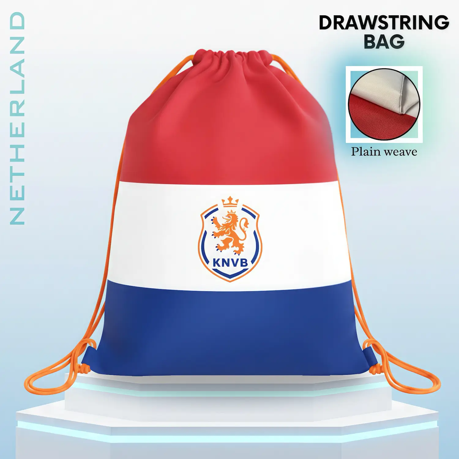 Netherlands Flag Custom Drawstring Bag - NPS-WCP-FAN-002