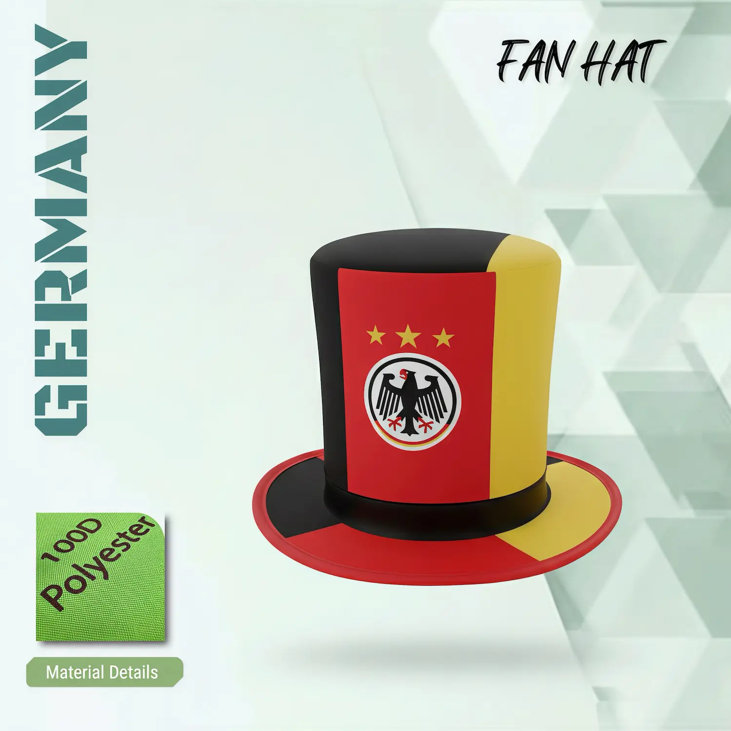 Germany Flag & Eagle Crest Sublimation Fan Hat-SKU: NPS-WCP-FAN-003