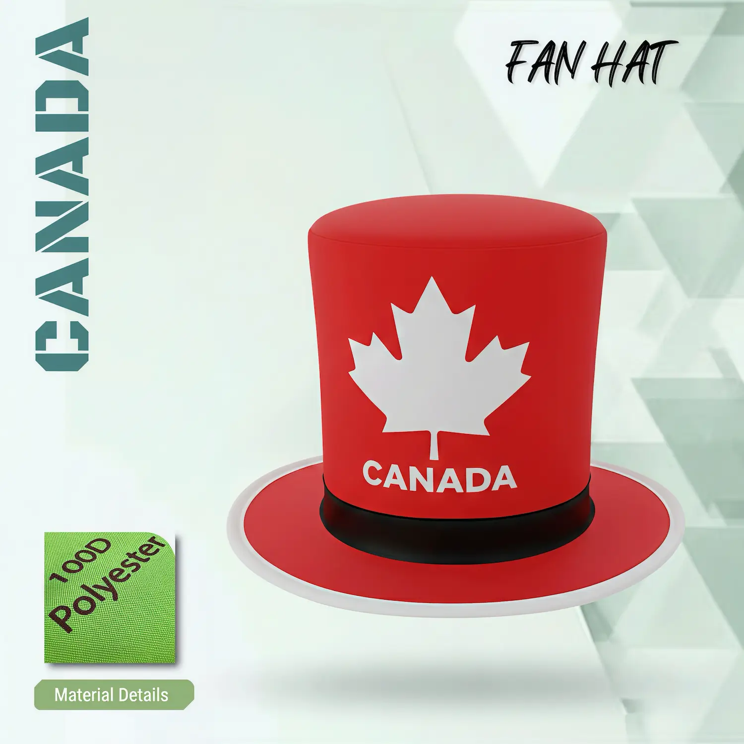 Canada Maple Leaf Sublimation Fan Hat-SKU: NPS-WCP-FAN-003
