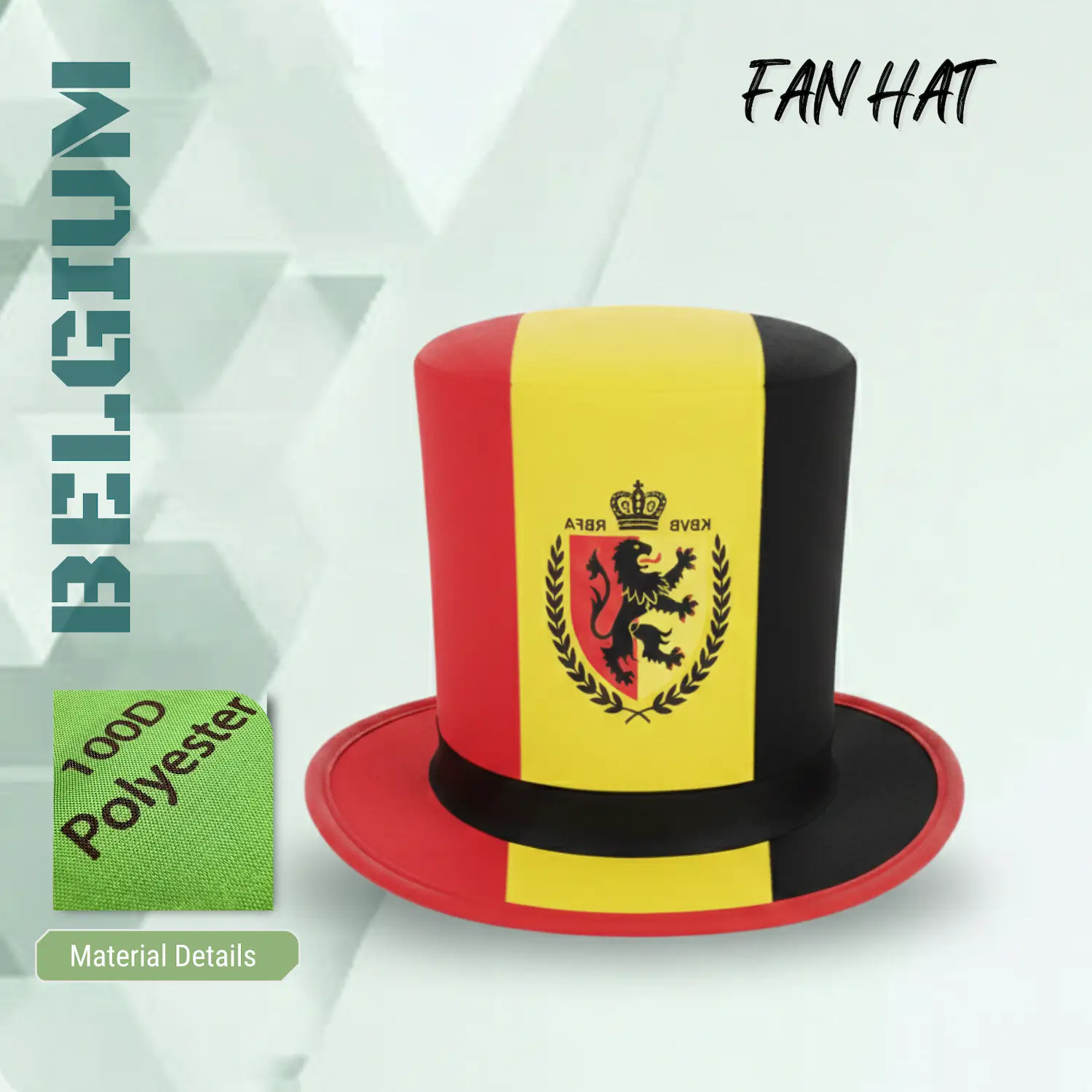 Belgium National Team Sublimation Fan Hat-SKU: NPS-WCP-FAN-003