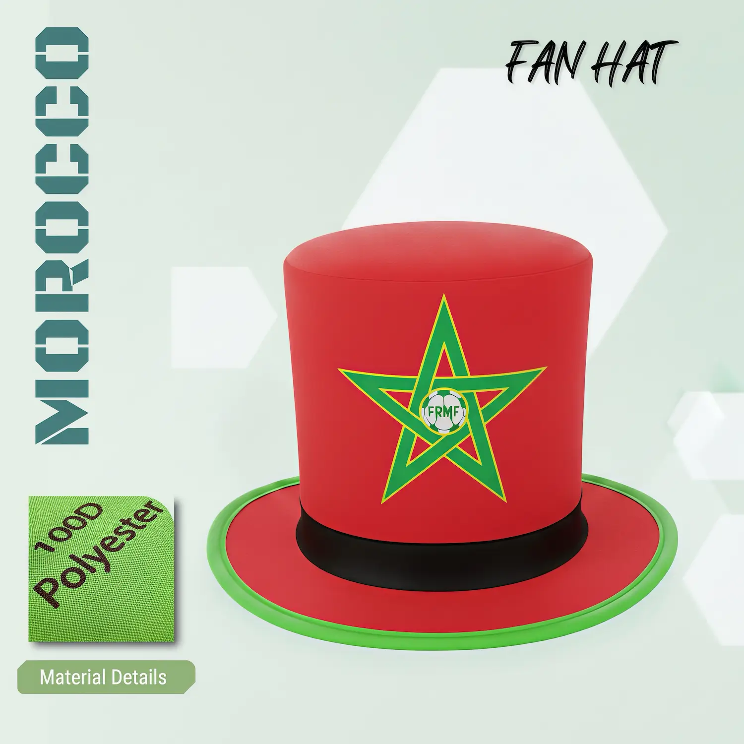 2026 FIFA World Cup Morocco National Team Novelty Fan Top Hat - SKU:NPS-WCP-FAN-003