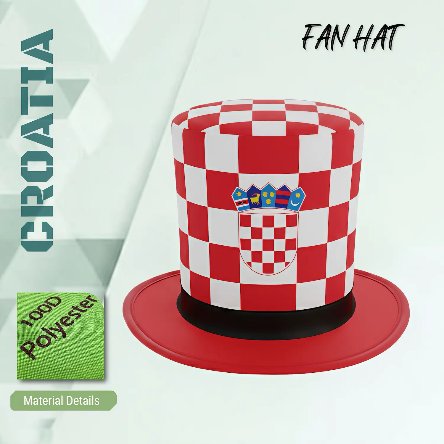 2026 FIFA World Cup Croatia National Team Novelty Fan Top Hat - SKU:NPS-WCP-FAN-003