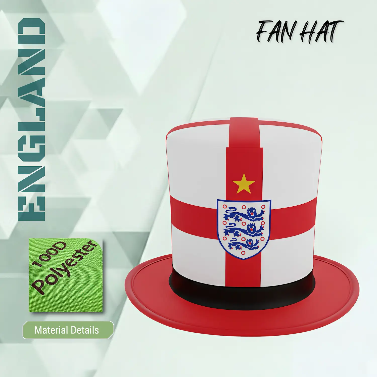 2026 FIFA World Cup England National Team Novelty Fan Top Hat - SKU:NPS-WCP-FAN-003
