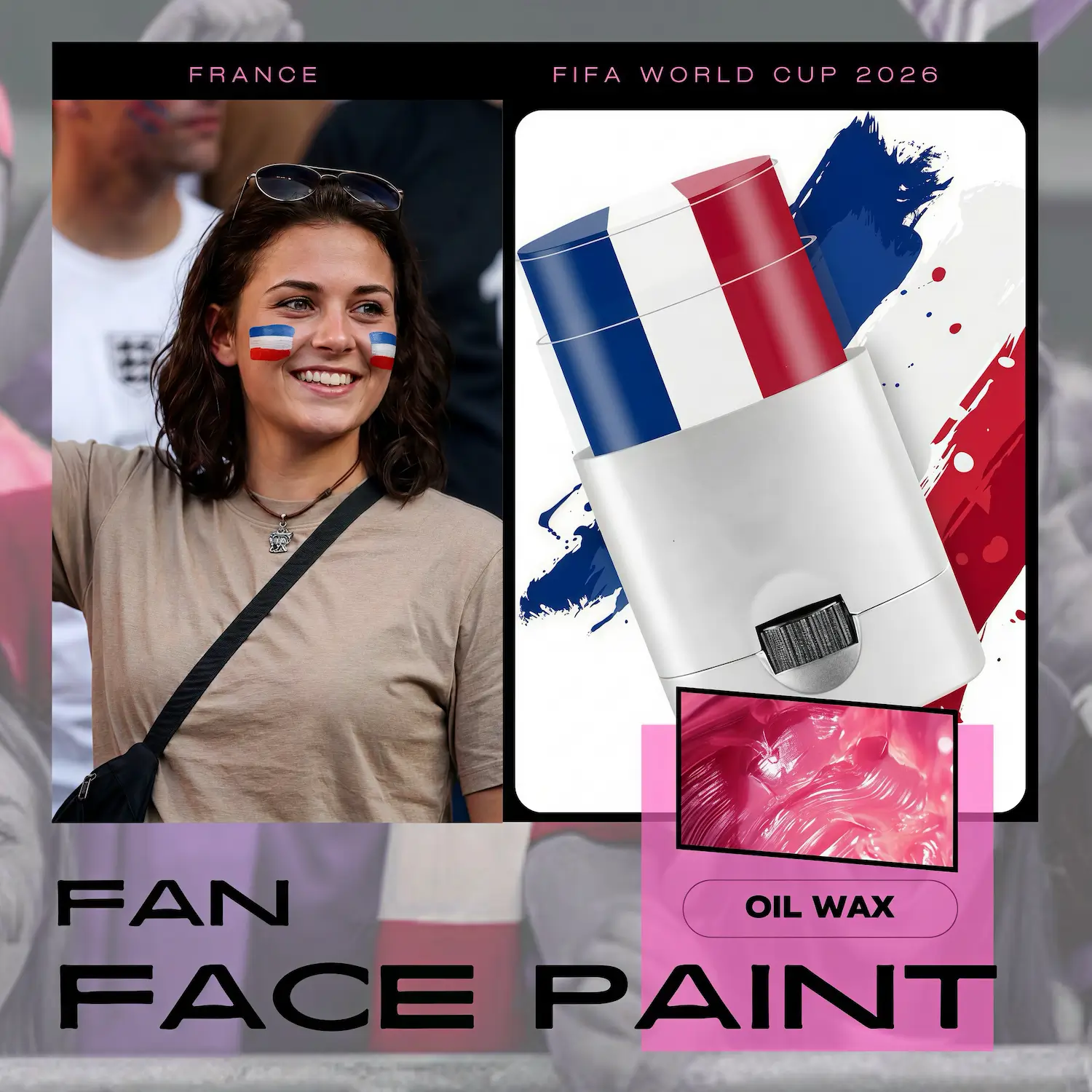 FIFA World Cup France National Team Skin-Safe Fan Face Paint Stick - SKU:NPS-WCP-FAN-017
