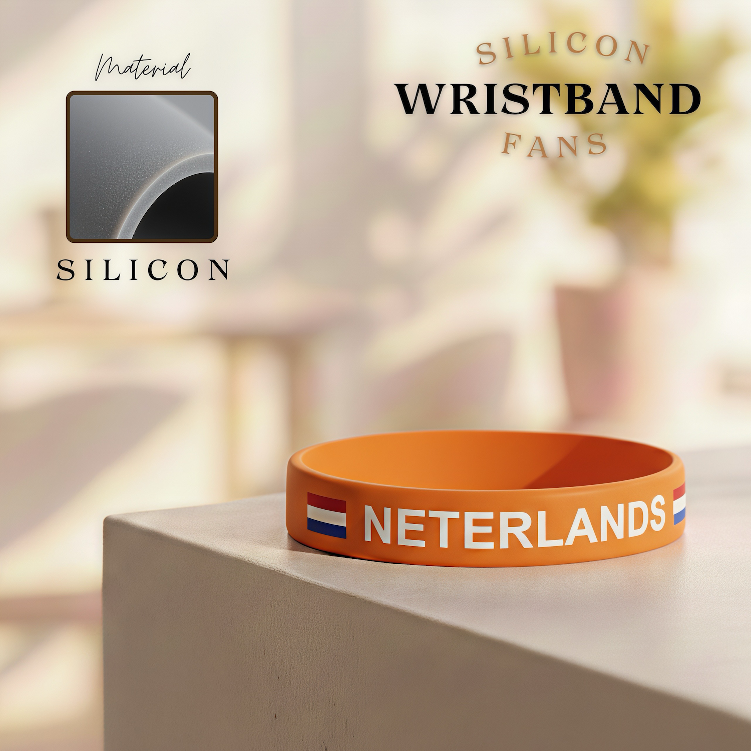 2026 FIFA World Cup Netherlands National Team Silicone Wristband - SKU:NPS-WCP-FAN-035