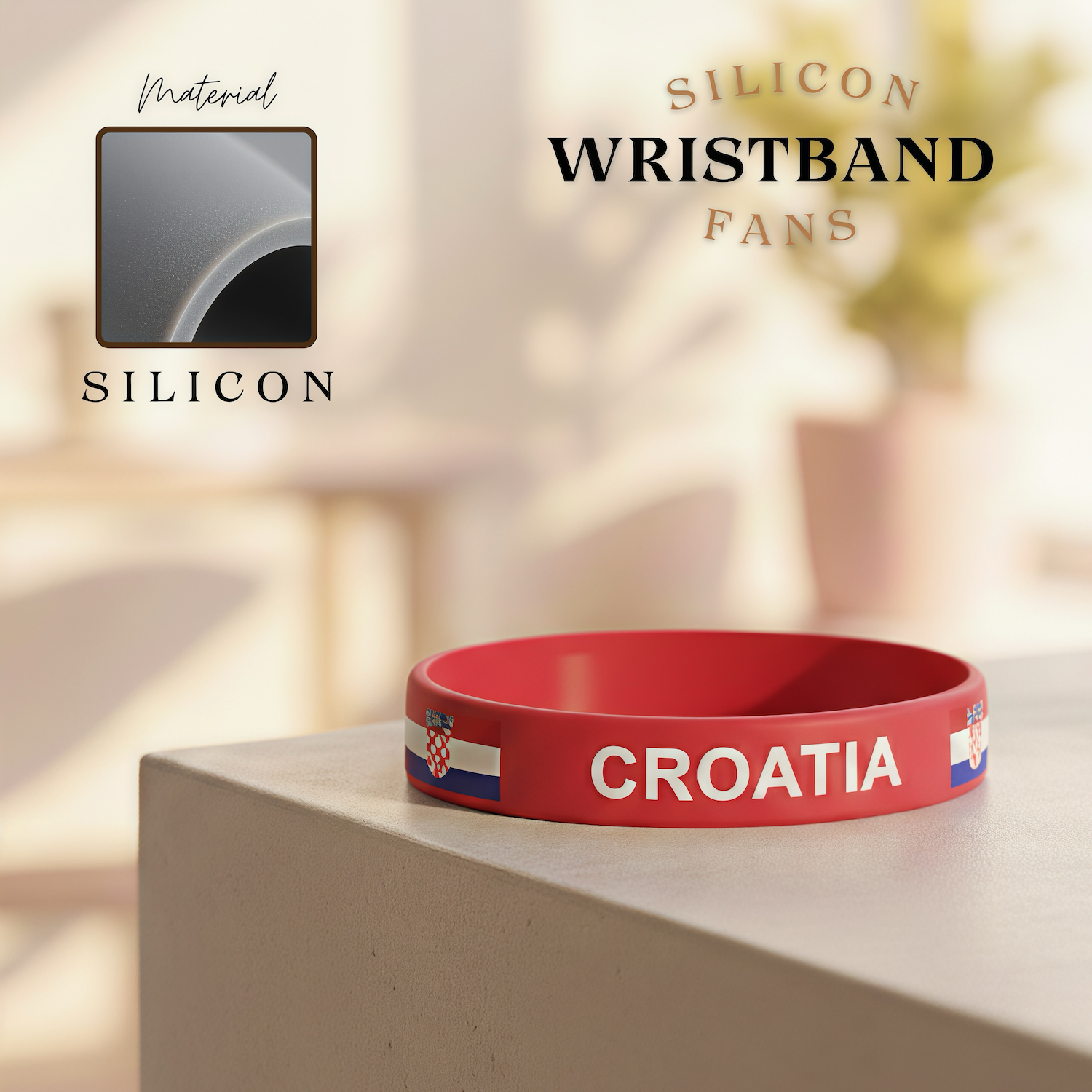 2026 FIFA World Cup Croatia National Team Silicone Wristband - SKU:NPS-WCP-FAN-035